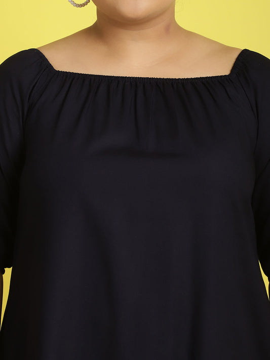 Plus Size Gather A-Line Dress
