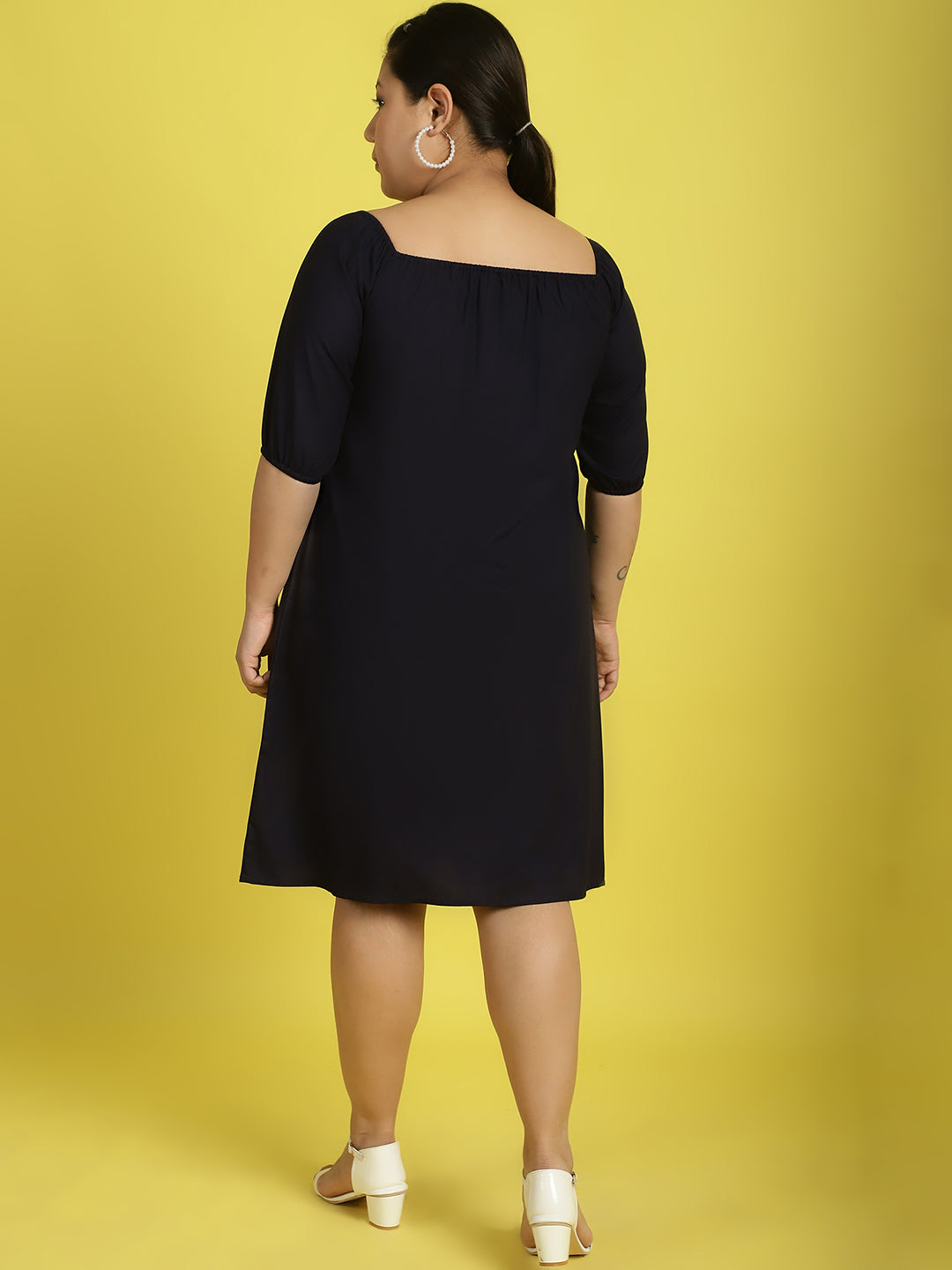 Plus Size Gather A-Line Dress