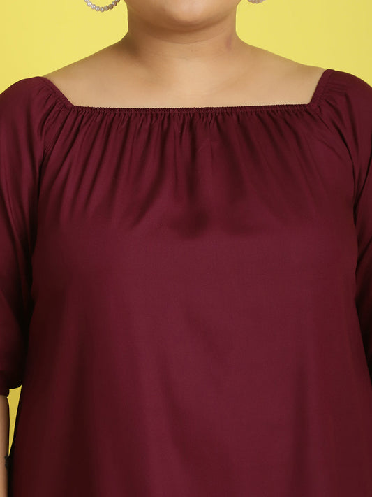 Plus Size Gather A-Line Dress
