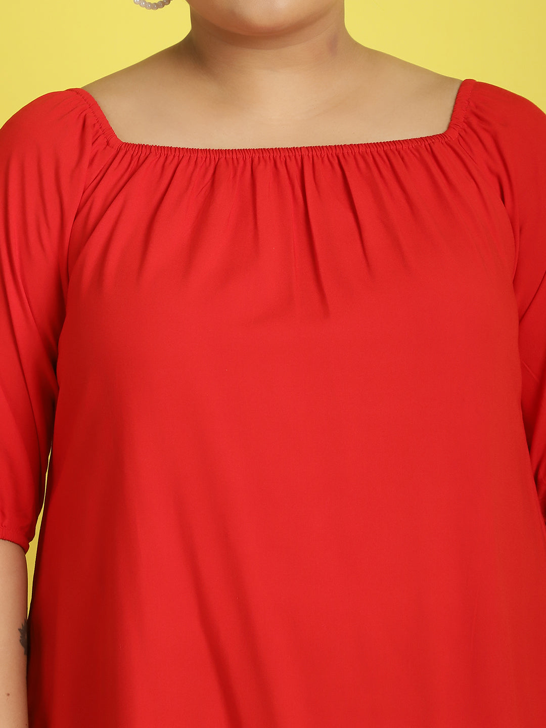 Plus Size Gather A-Line Dress