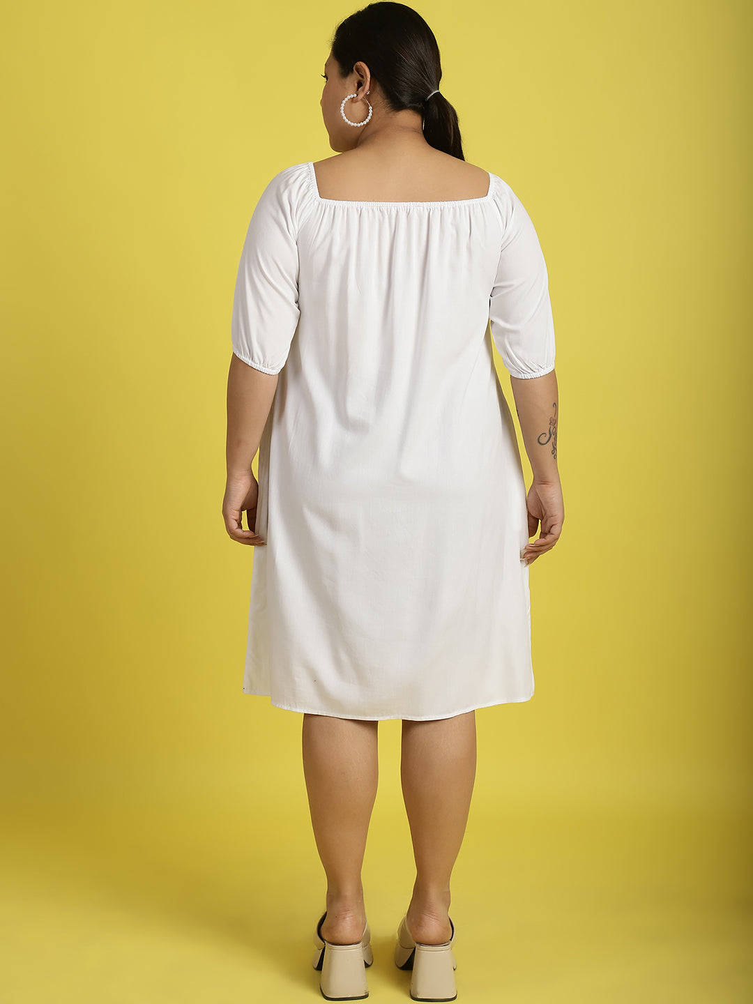 Plus Size Gather A-Line Dress