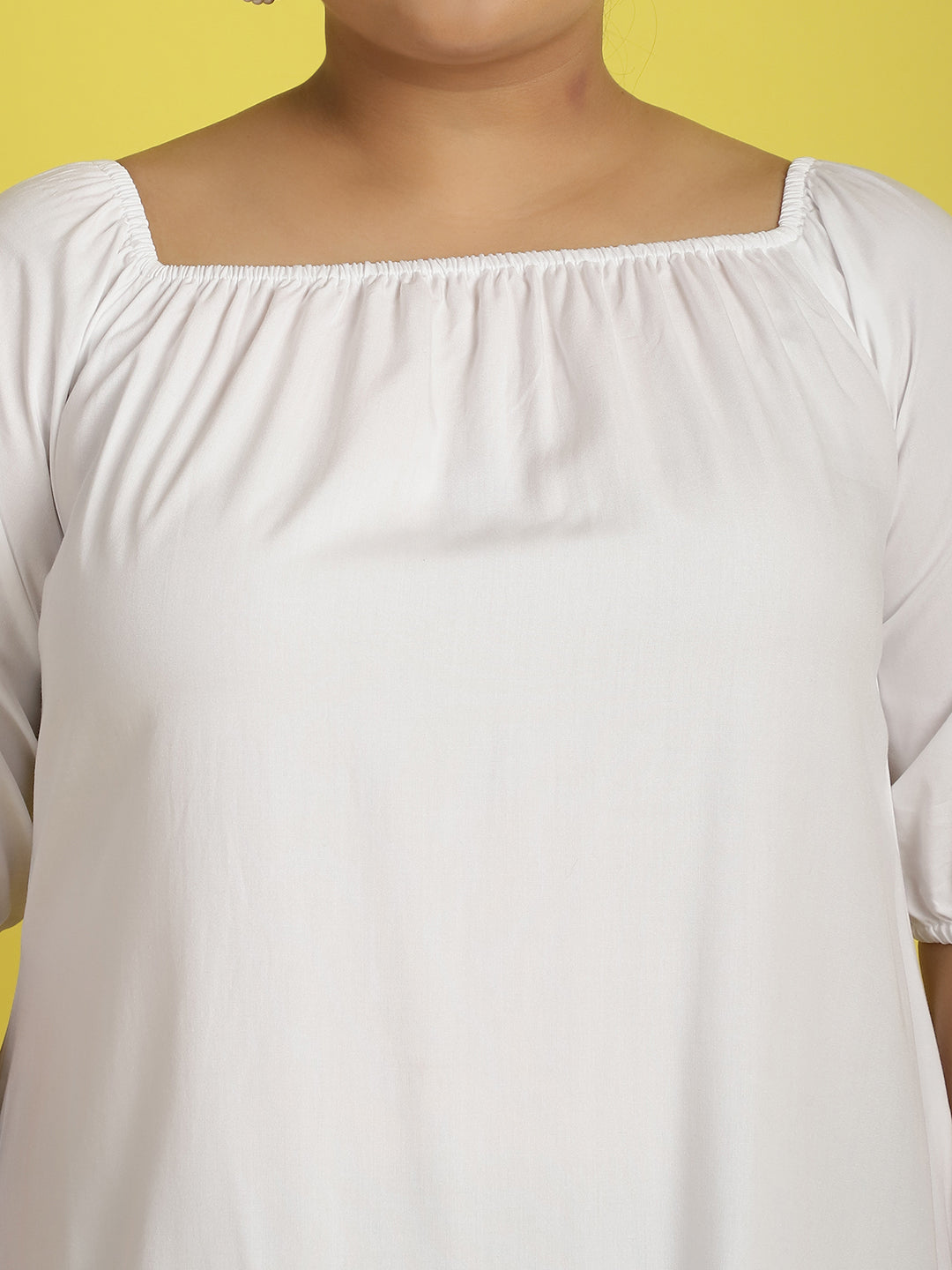 Plus Size Gather A-Line Dress