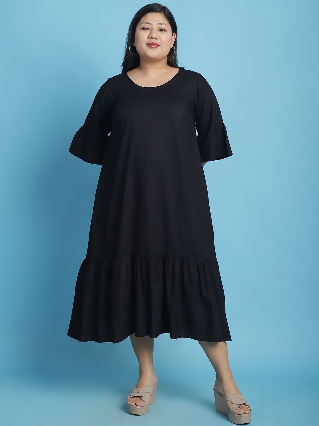 Plus Size A-Line Midi Dress