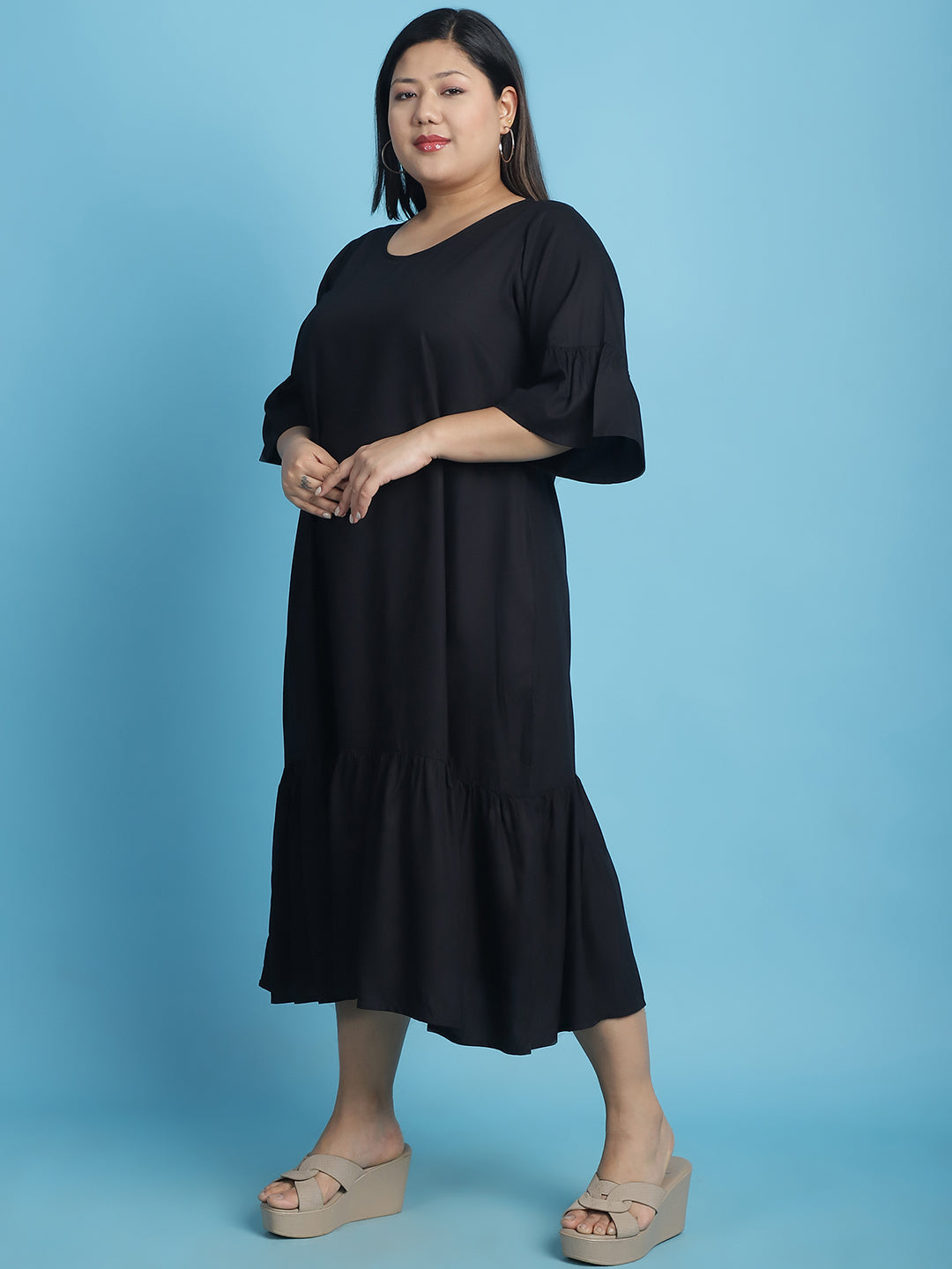 Plus Size A-Line Midi Dress