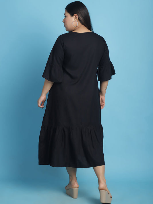 Plus Size A-Line Midi Dress
