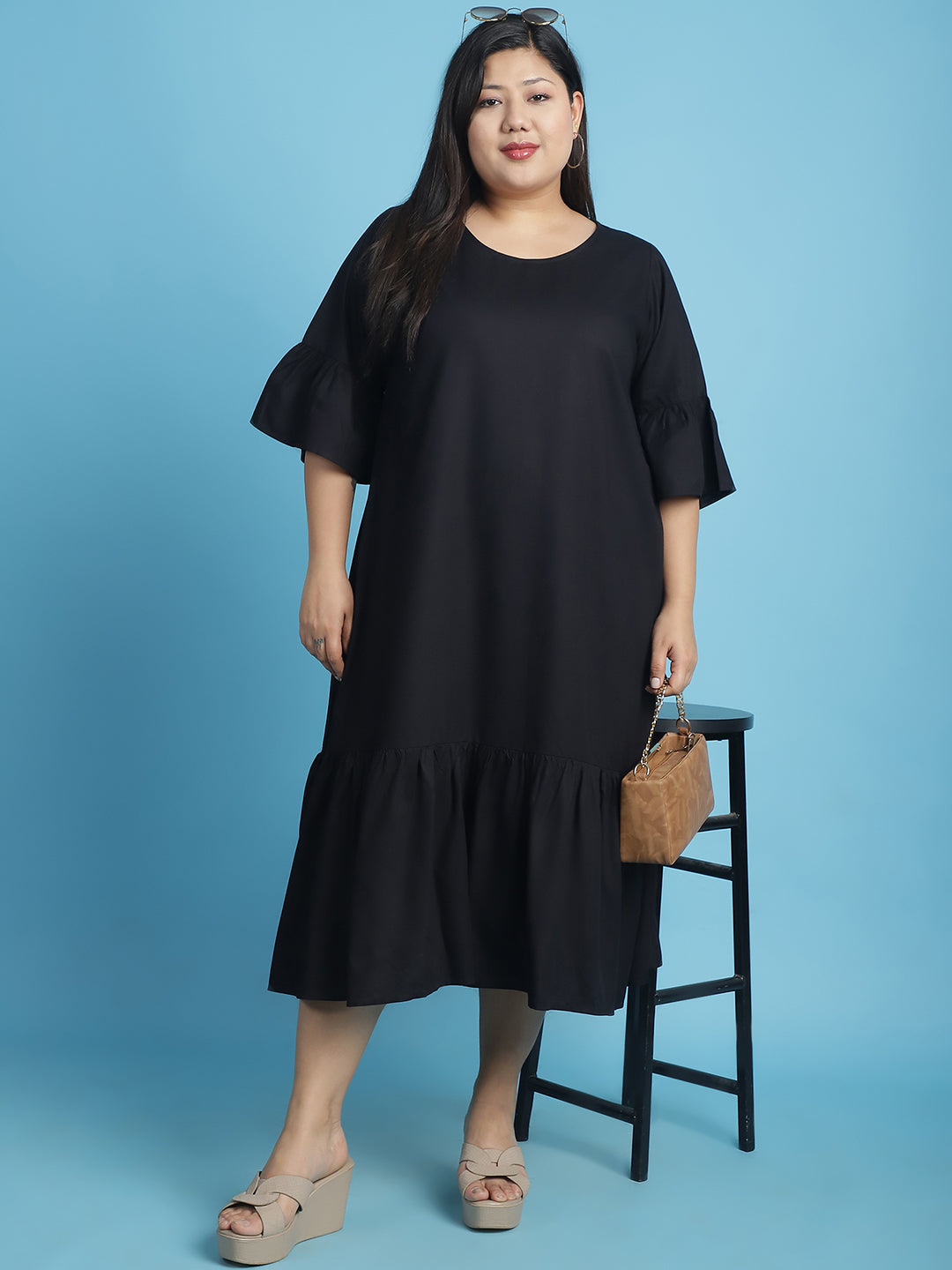 Plus Size A-Line Midi Dress
