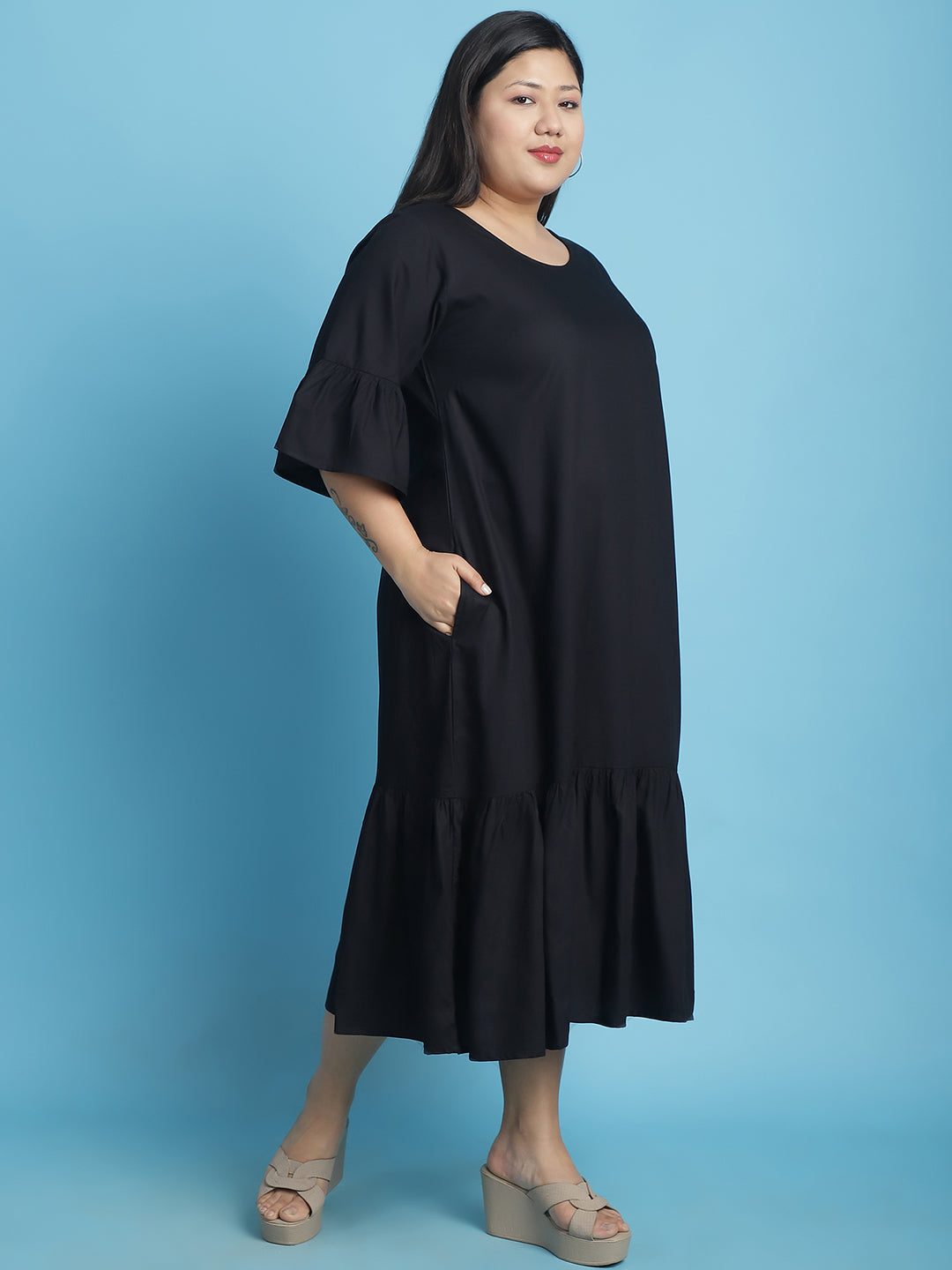 Plus Size A-Line Midi Dress