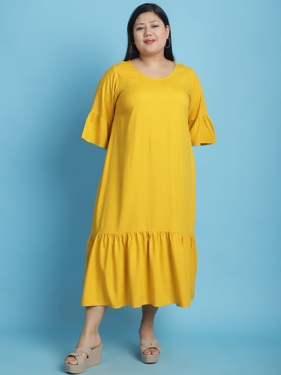Plus Size A-Line Midi Dress