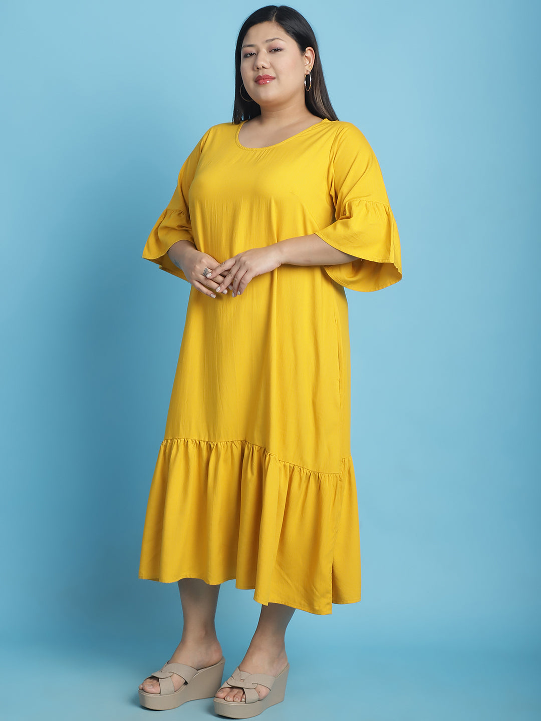 Plus Size A-Line Midi Dress