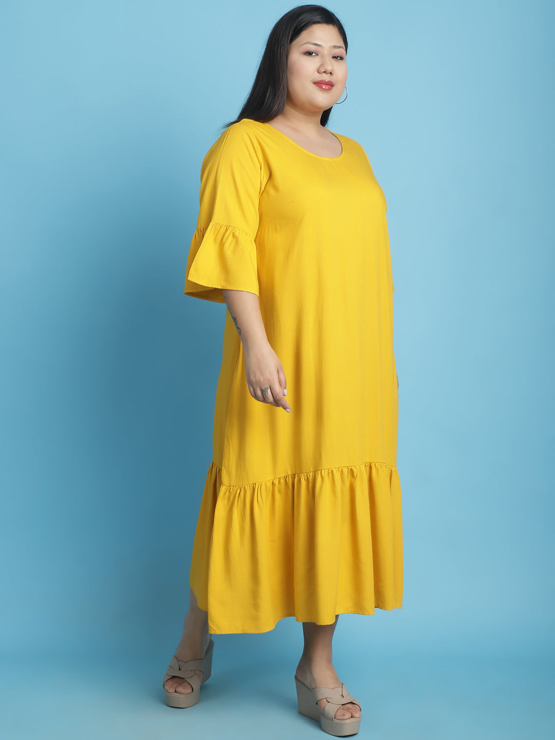 Plus Size A-Line Midi Dress