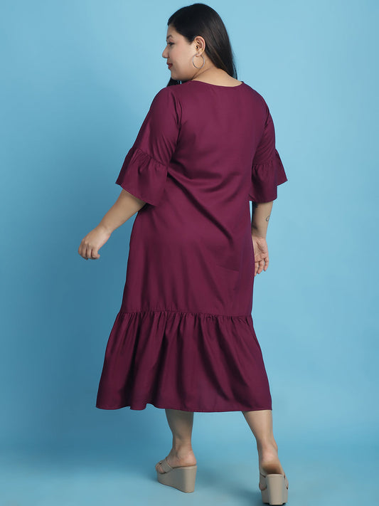 Plus Size A-Line Midi Dress