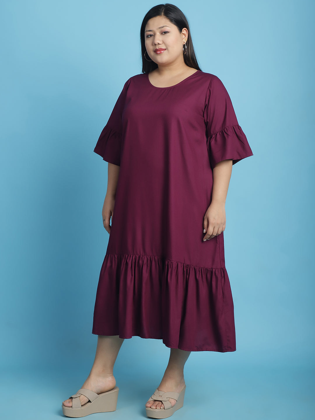 Plus Size A-Line Midi Dress
