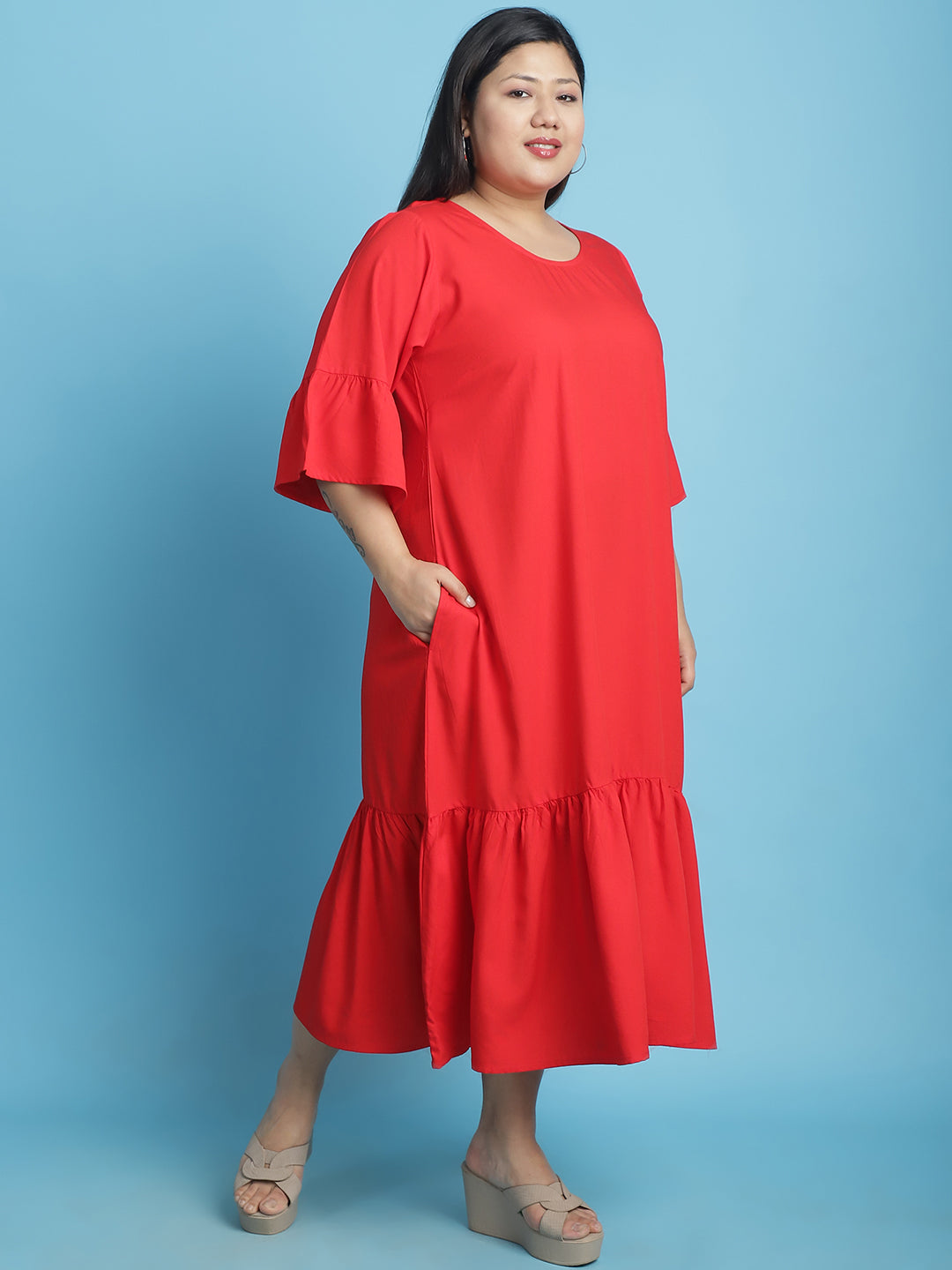 Plus Size A-Line Midi Dress