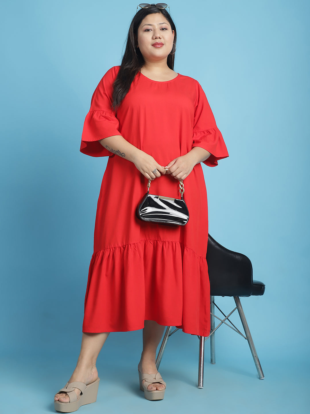 Plus Size A-Line Midi Dress