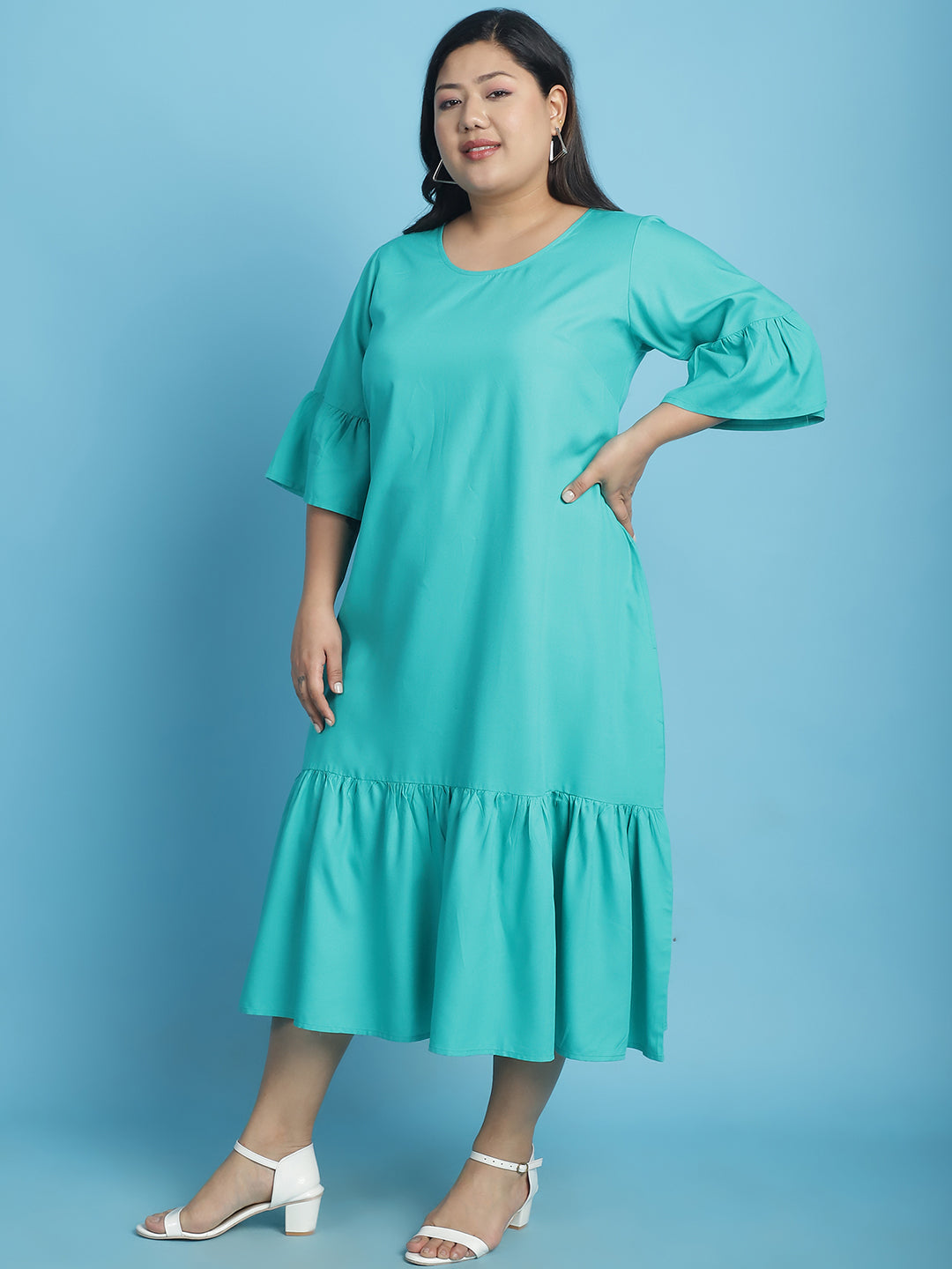 Plus Size A-Line Midi Dress