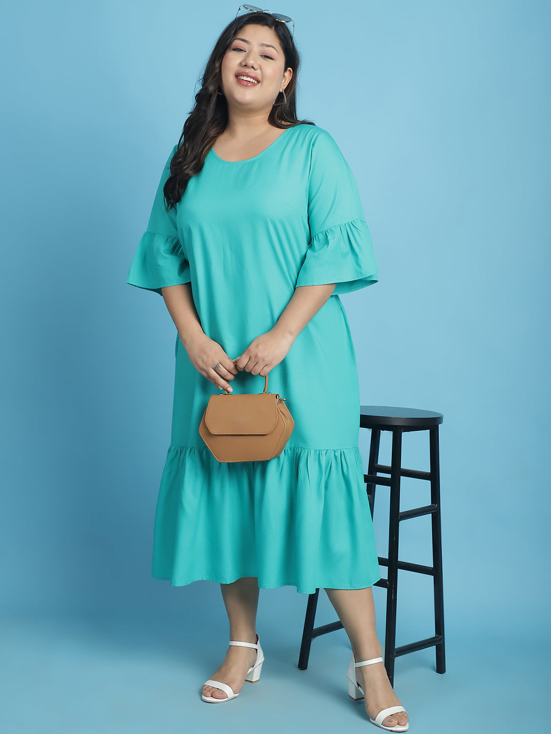 Plus Size A-Line Midi Dress