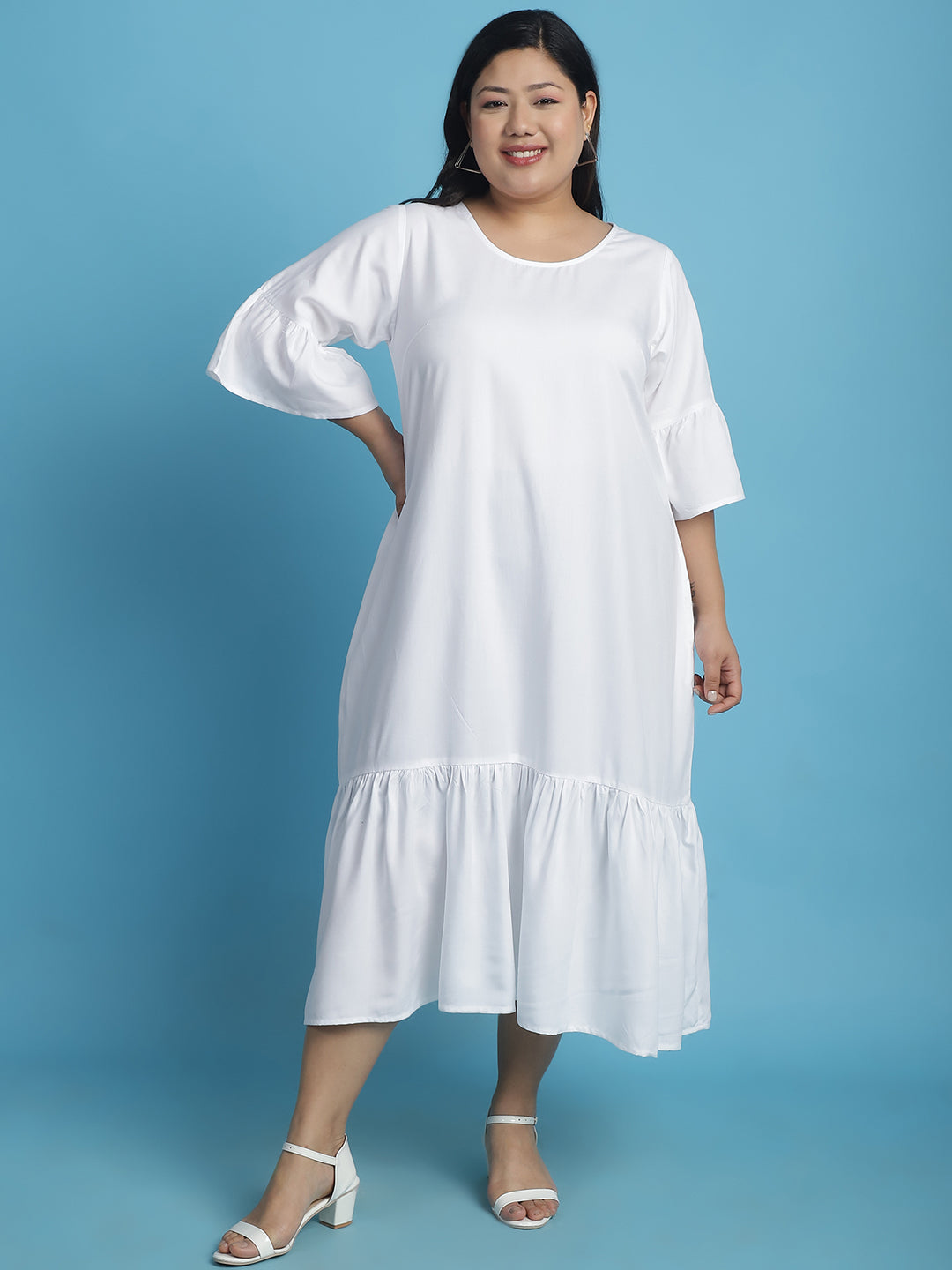Plus Size A-Line Midi Dress