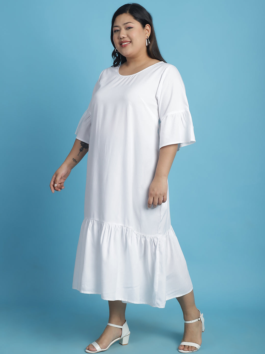 Plus Size A-Line Midi Dress