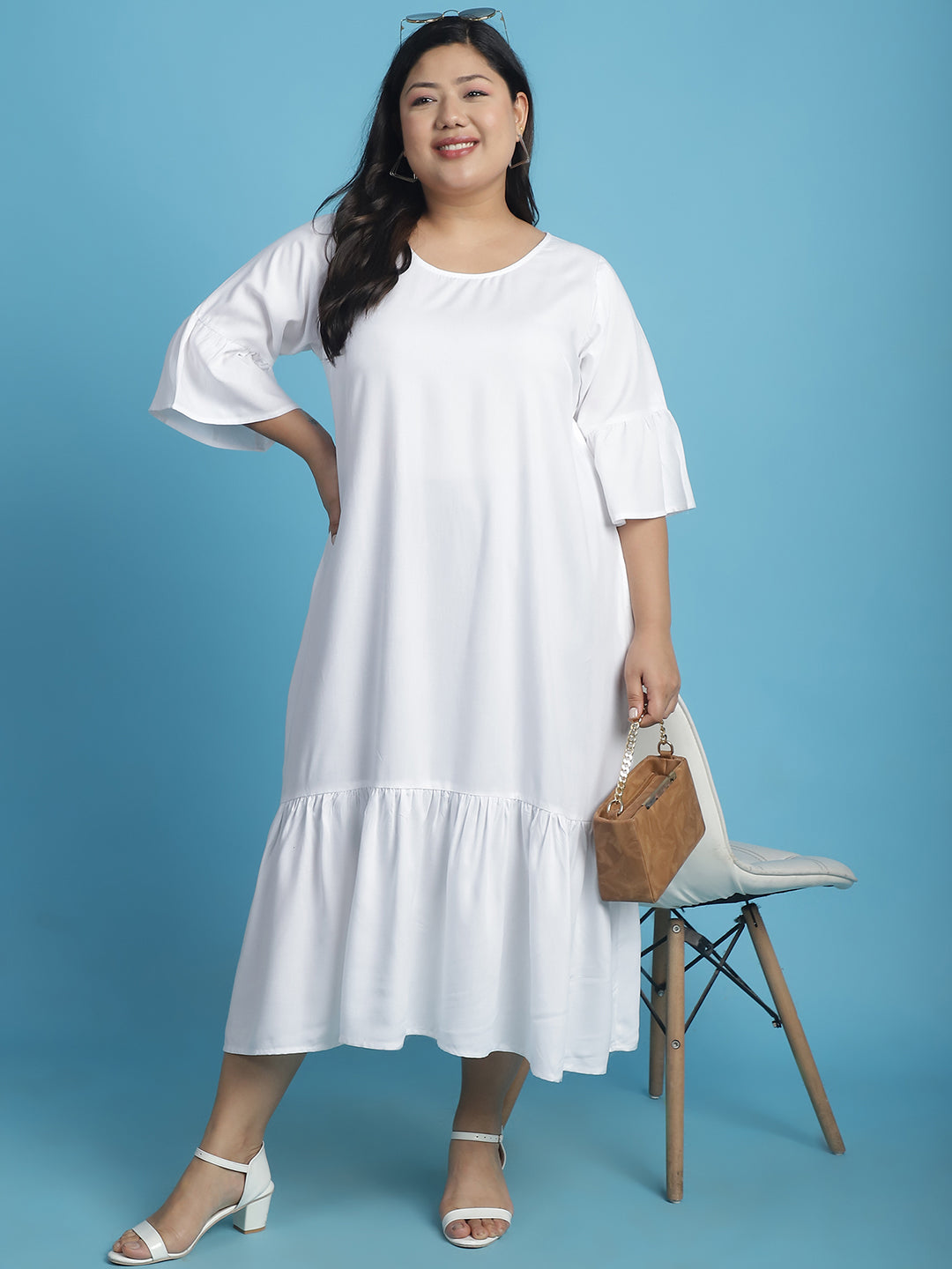 Plus Size A-Line Midi Dress