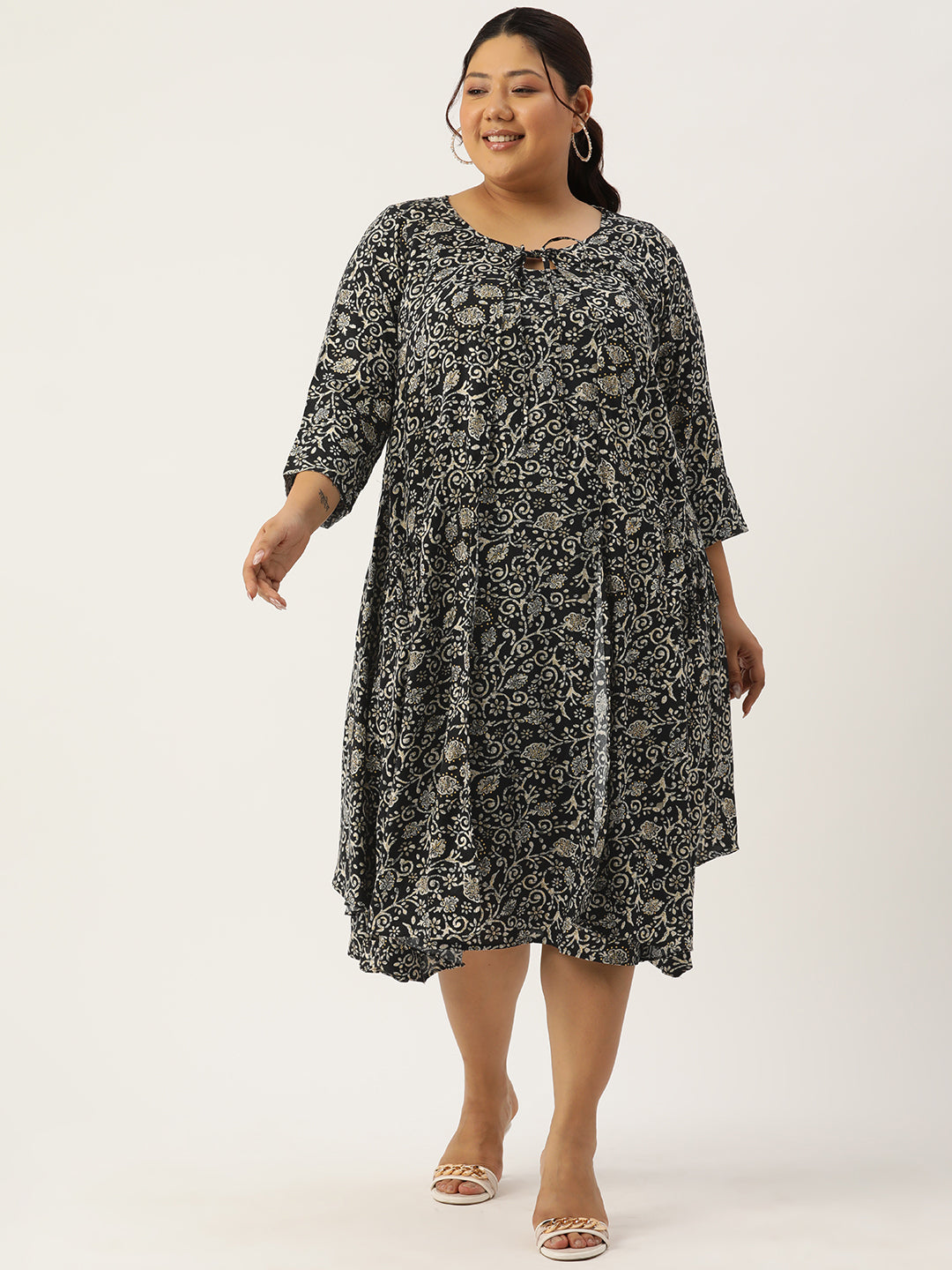 Plus Size A-Line Layered Dress