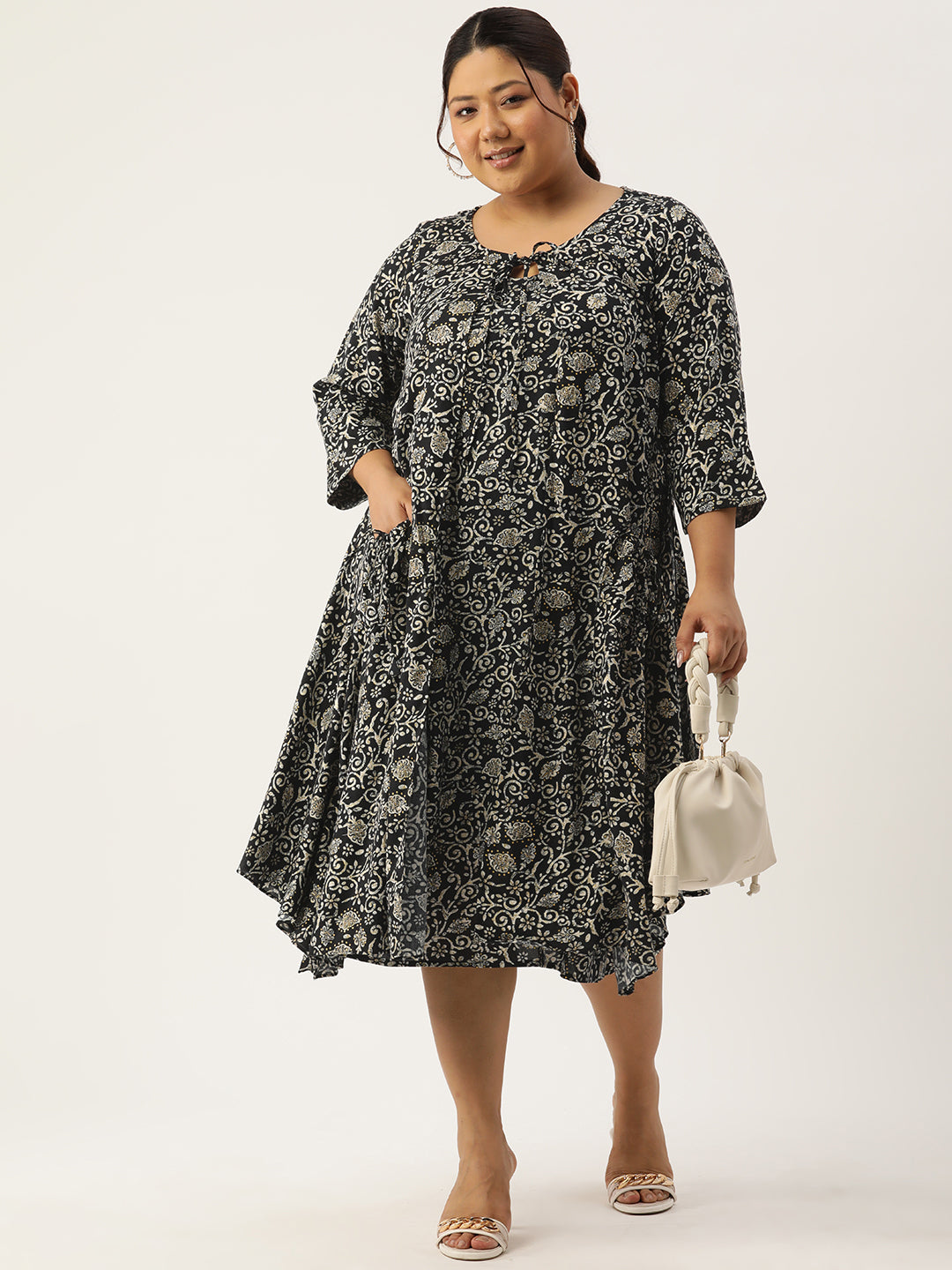 Plus Size A-Line Layered Dress