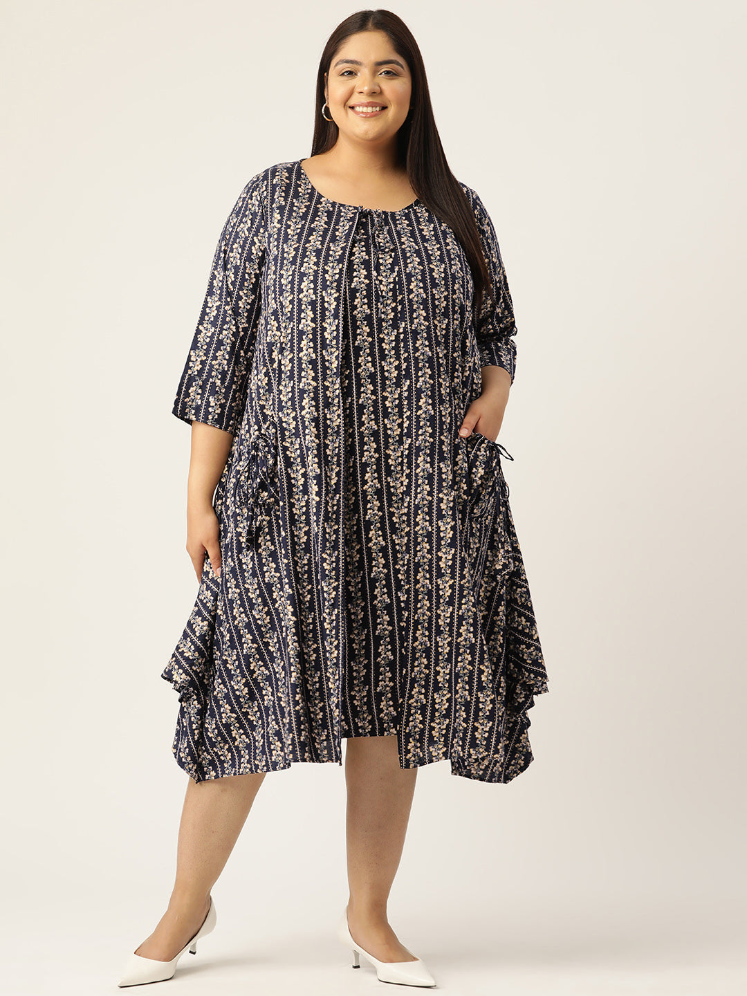 Plus Size A-Line Layered Dress