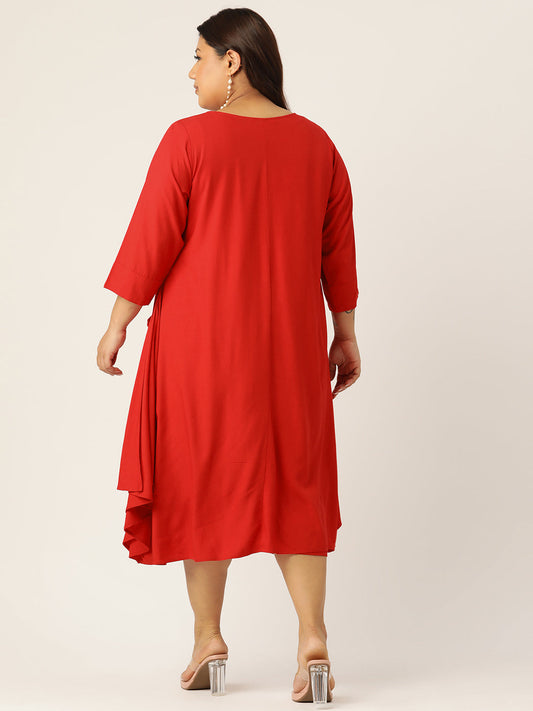 Plus Size A-Line Layered Dress