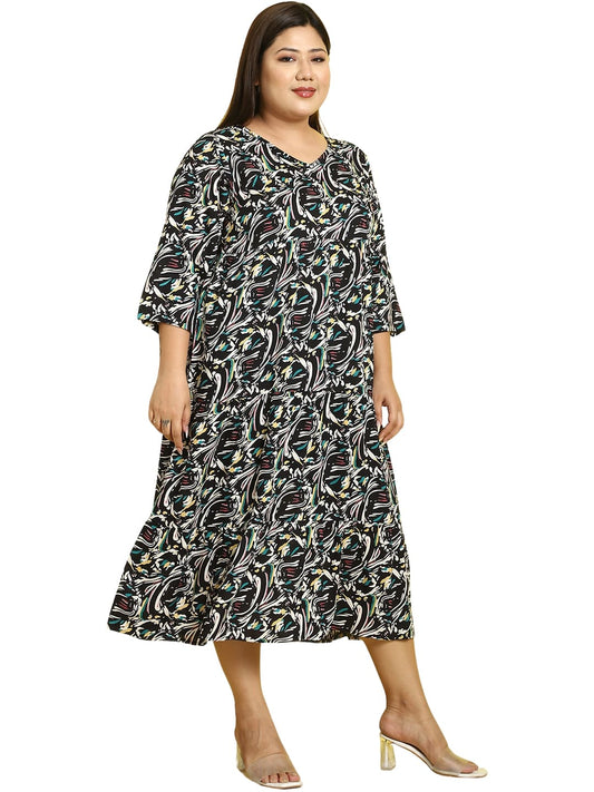 Plus Size A-Line Midi Dress