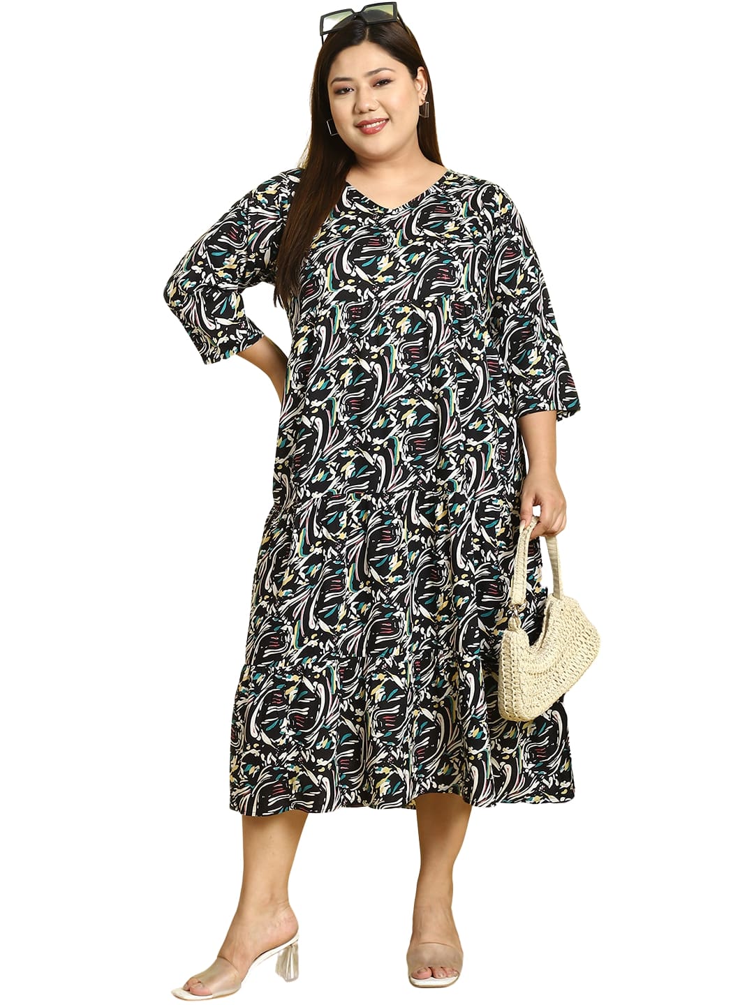 Plus Size A-Line Midi Dress