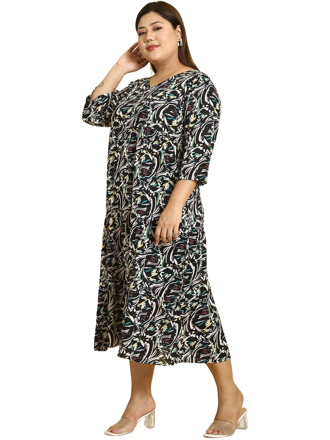 Plus Size A-Line Midi Dress