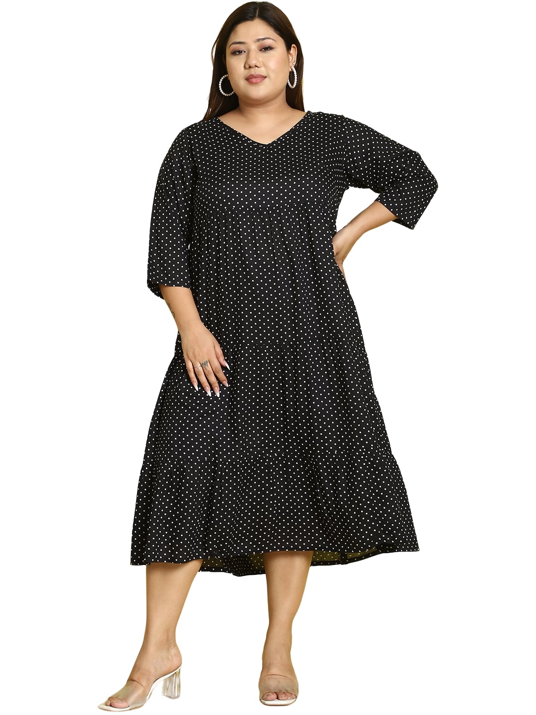 Plus Size A-Line Midi Dress