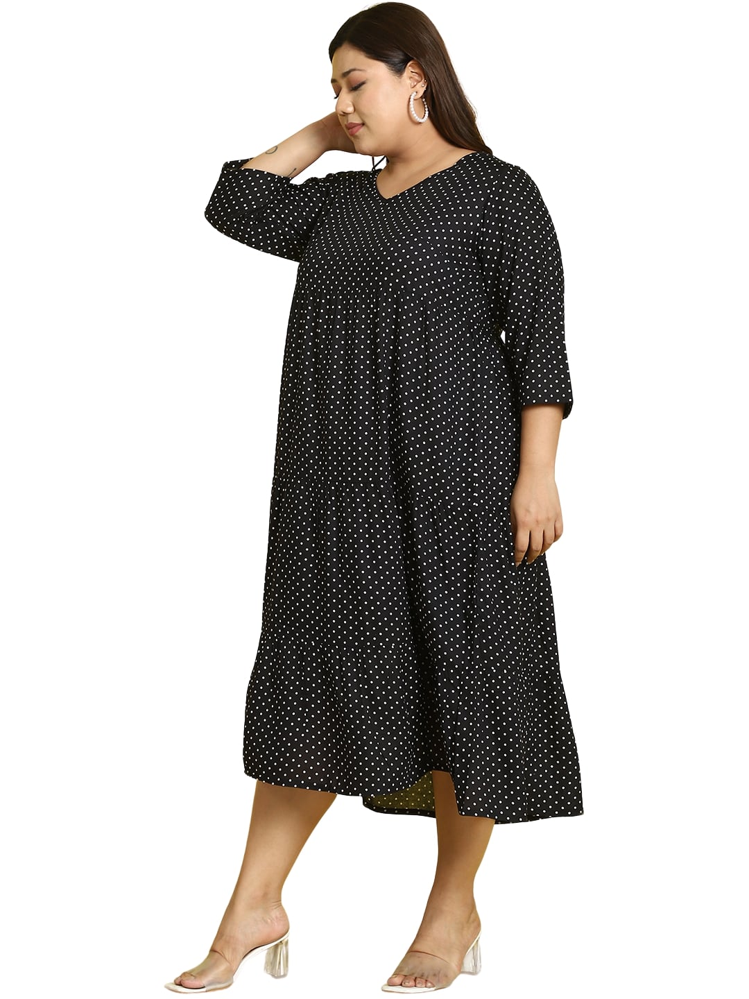 Plus Size A-Line Midi Dress