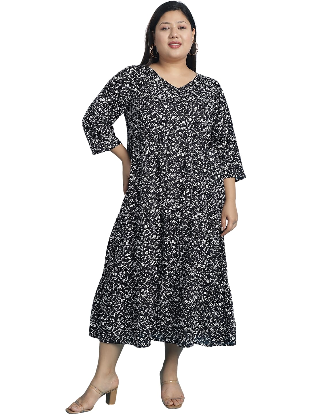 Plus Size A-Line Midi Dress