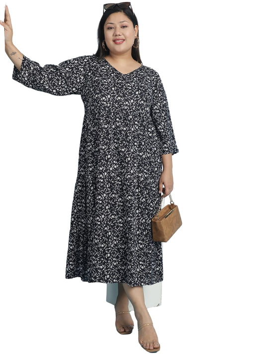 Plus Size A-Line Midi Dress