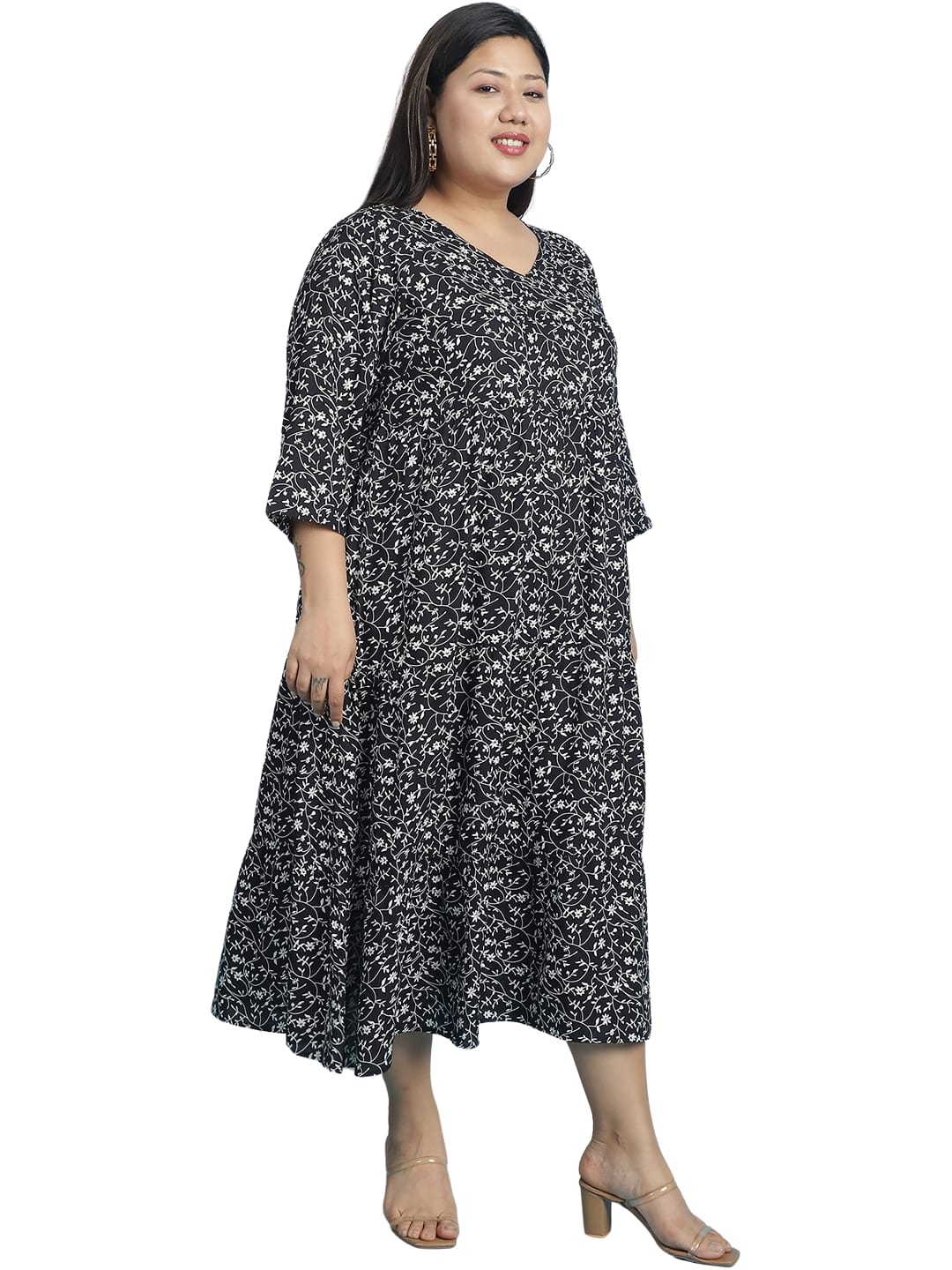 Plus Size A-Line Midi Dress