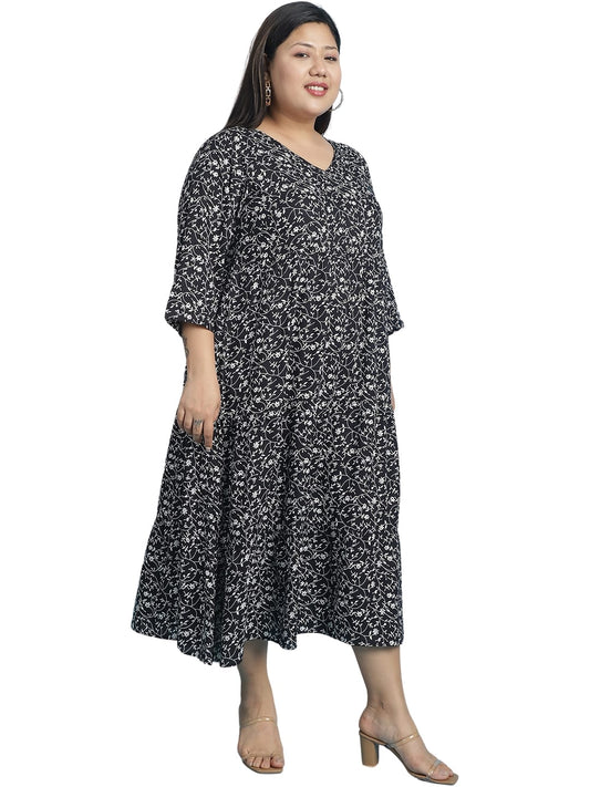 Plus Size A-Line Midi Dress