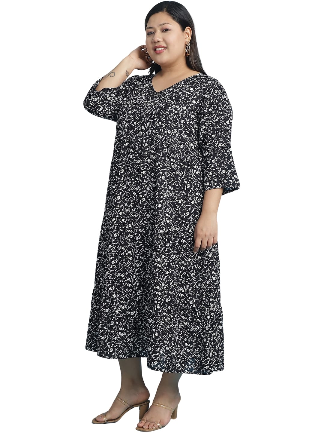 Plus Size A-Line Midi Dress