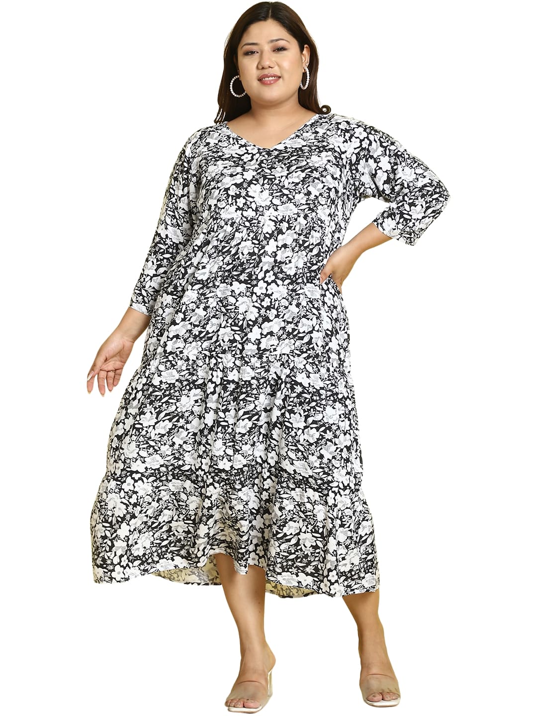 Plus Size A-Line Midi Dress