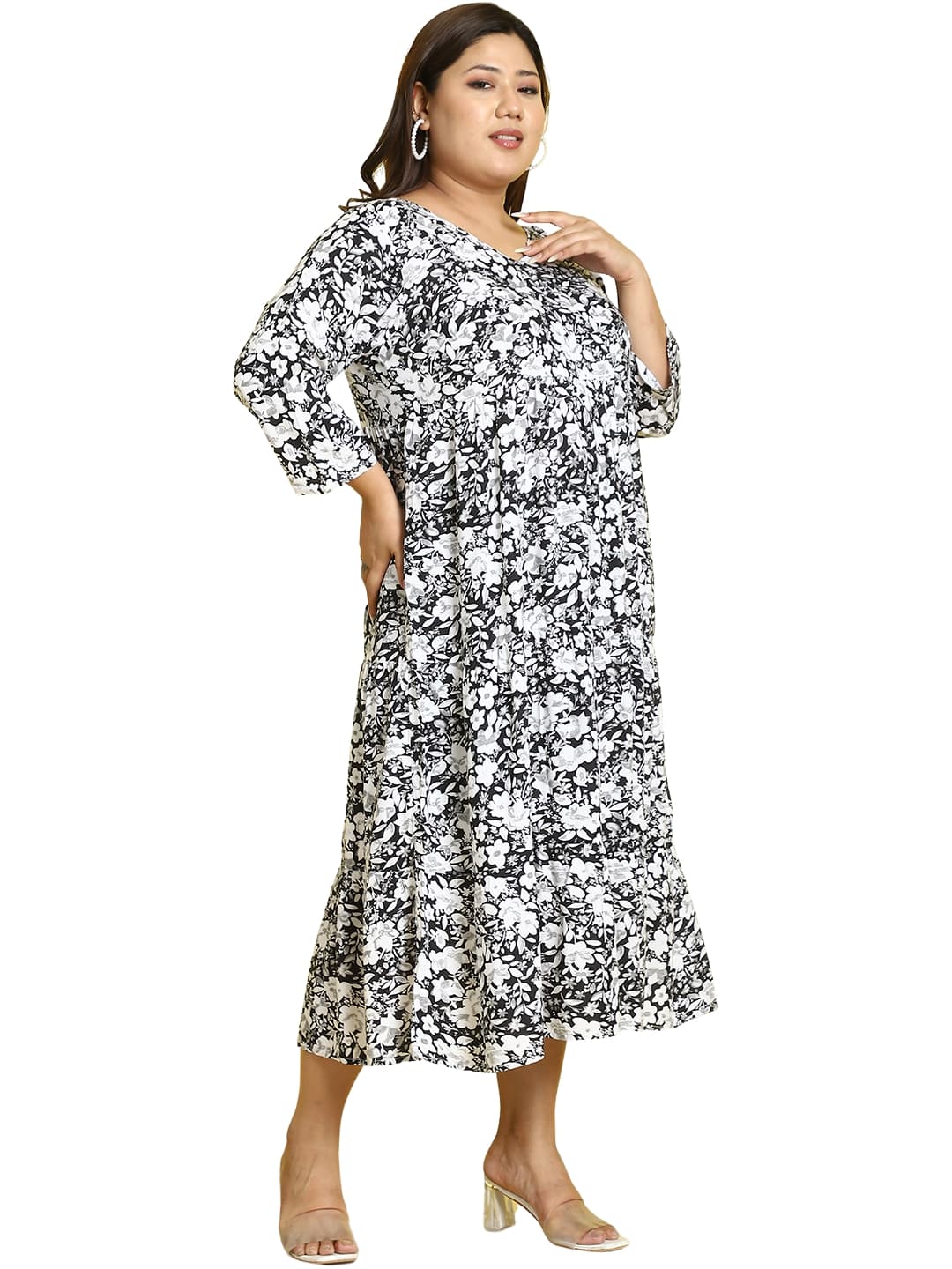 Plus Size A-Line Midi Dress