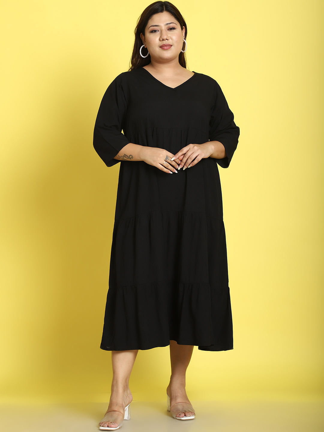 Plus Size A-Line Midi Dress
