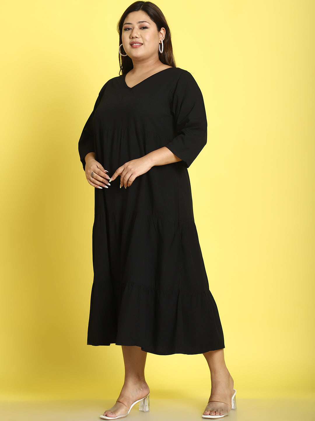Plus Size A-Line Midi Dress