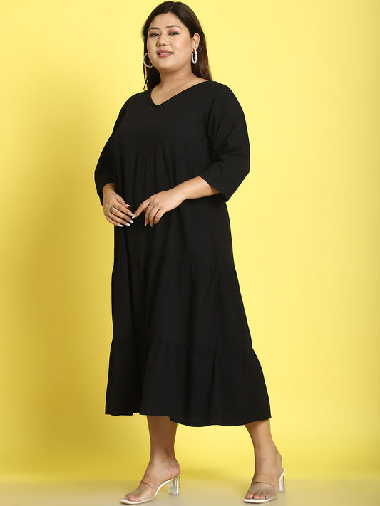Plus Size A-Line Midi Dress