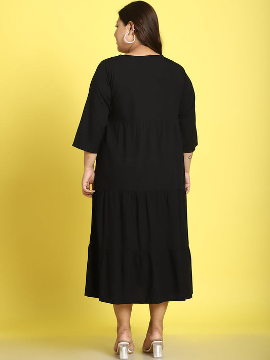 Plus Size A-Line Midi Dress