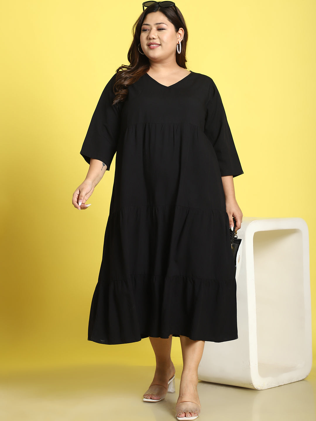Plus Size A-Line Midi Dress