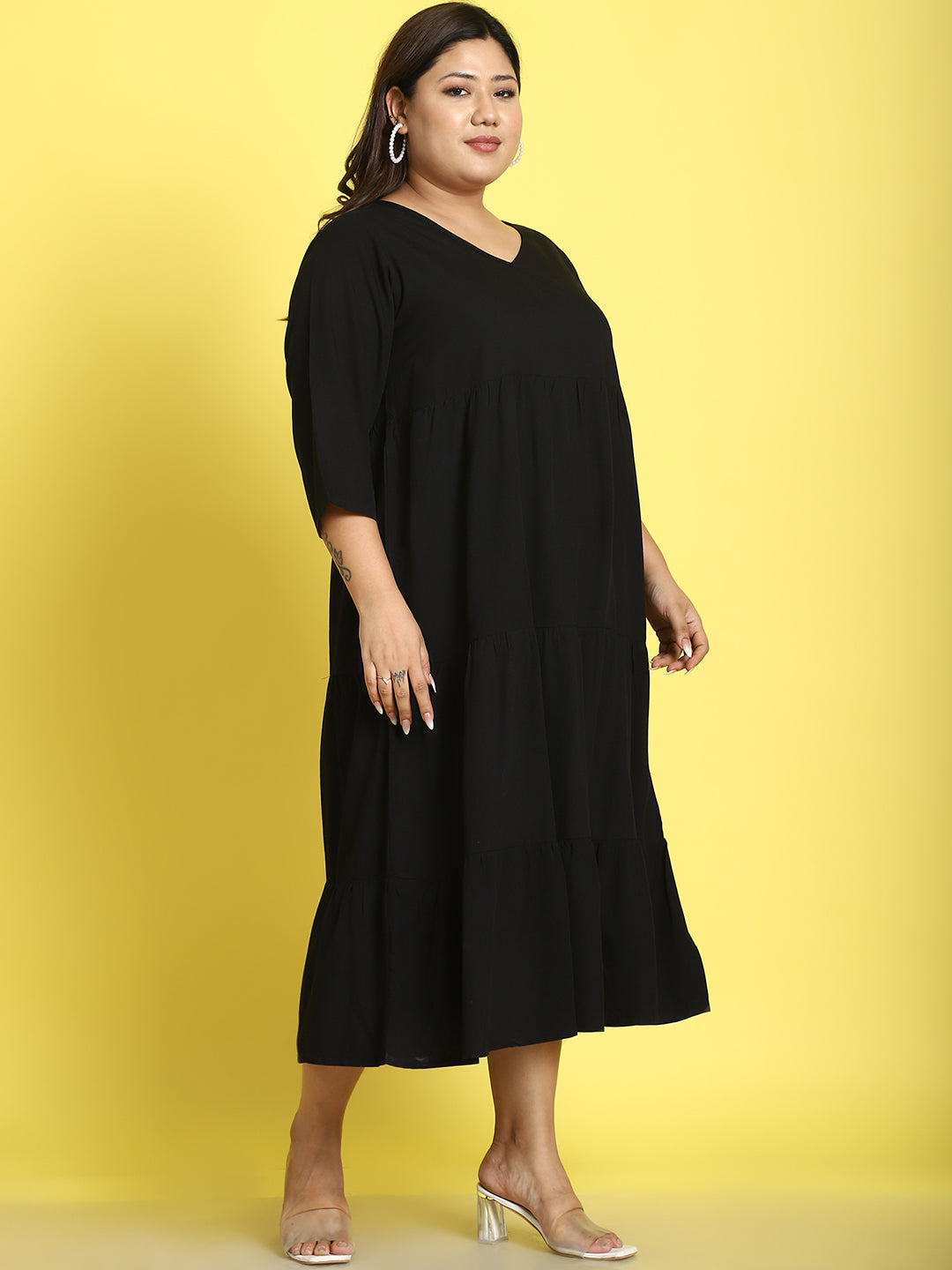 Plus Size A-Line Midi Dress
