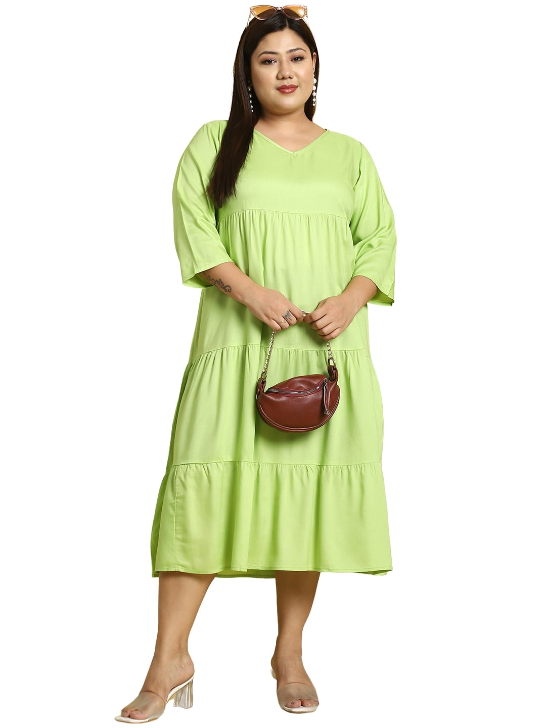 Plus Size A-Line Midi Dress