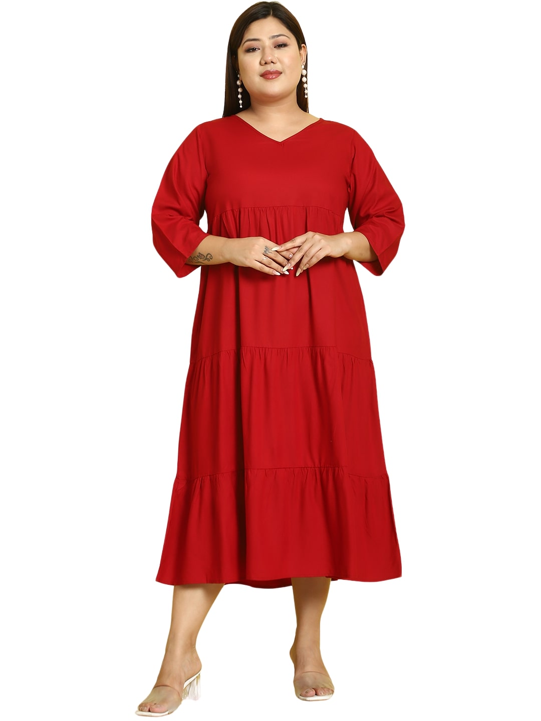 Plus Size A-Line Midi Dress