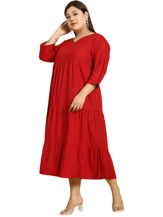 Plus Size A-Line Midi Dress