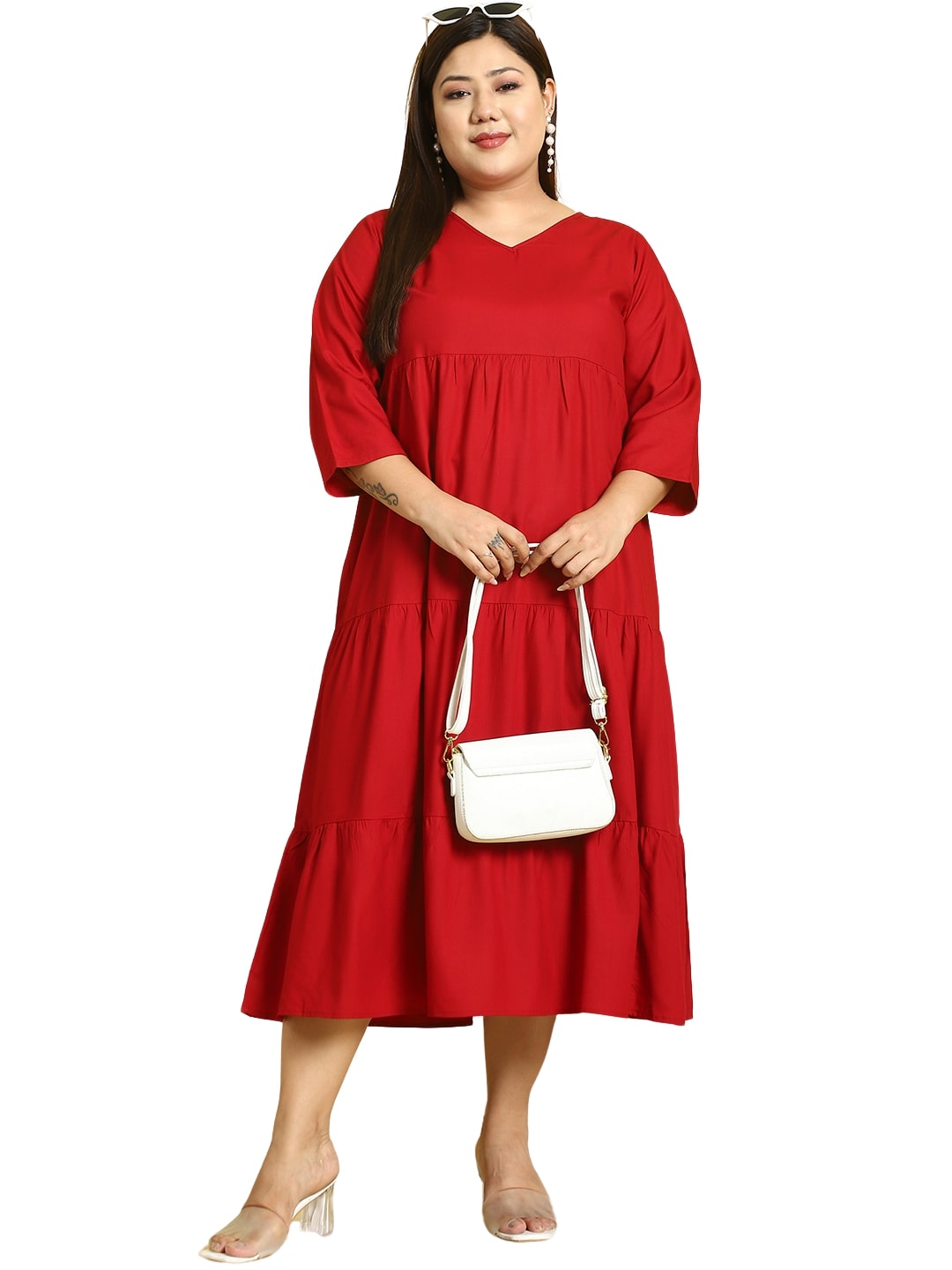 Plus Size A-Line Midi Dress
