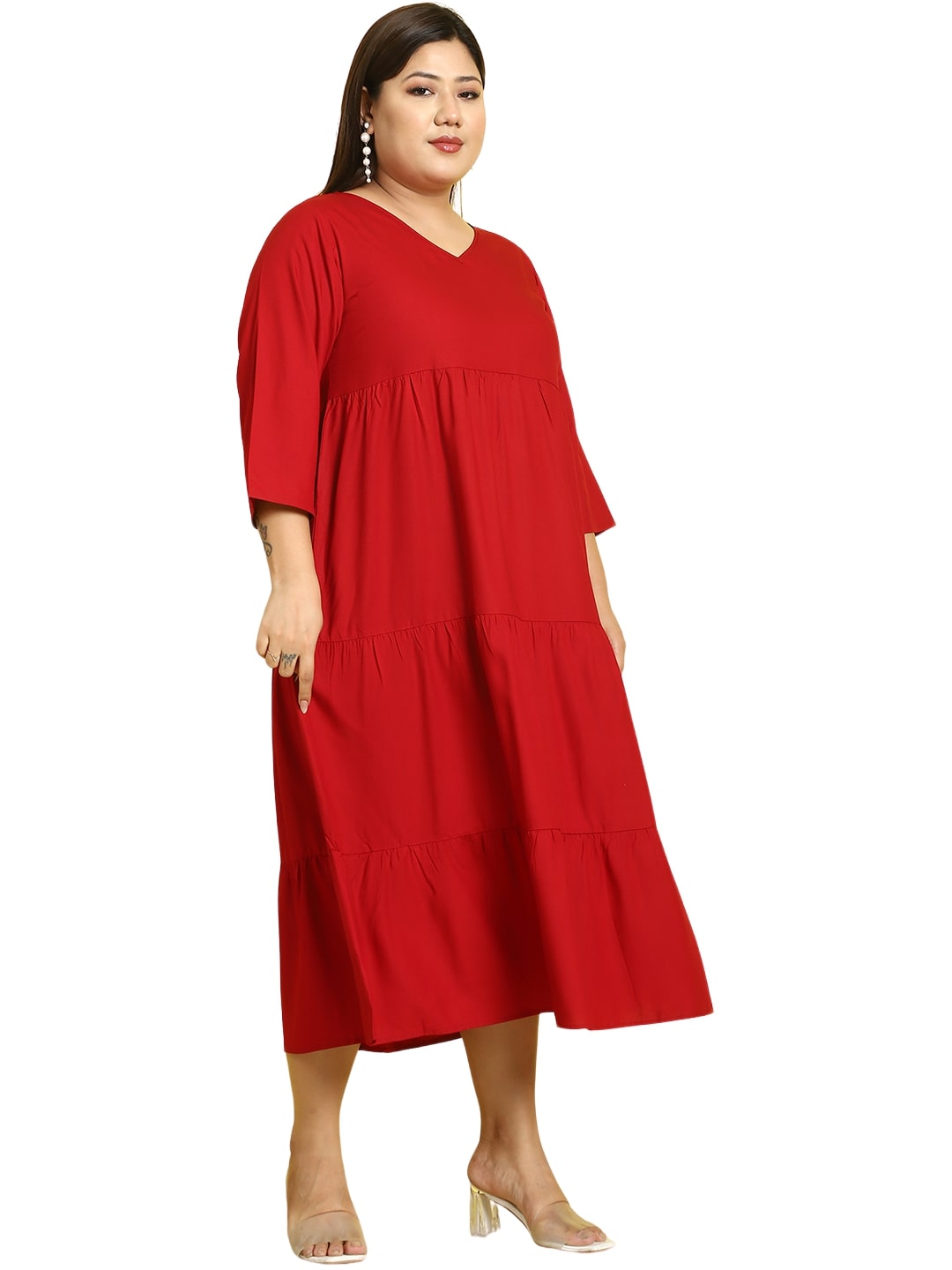Plus Size A-Line Midi Dress